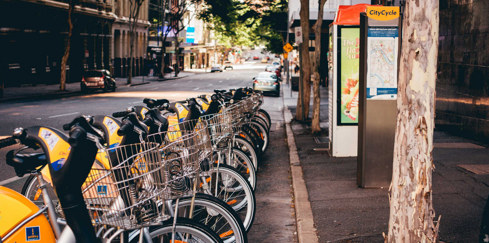 Enlarged view: Urban bike-sharing station in Brisbane ( CC0 1.0 / Z. Staines via Unsplash )