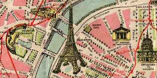 Nouveau Paris Monumental tourist pocket map of Paris