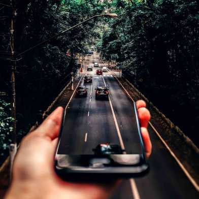 Cars on a smartphone