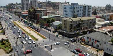 Strassen- und Stadtlandschaft in Santiago, Chile