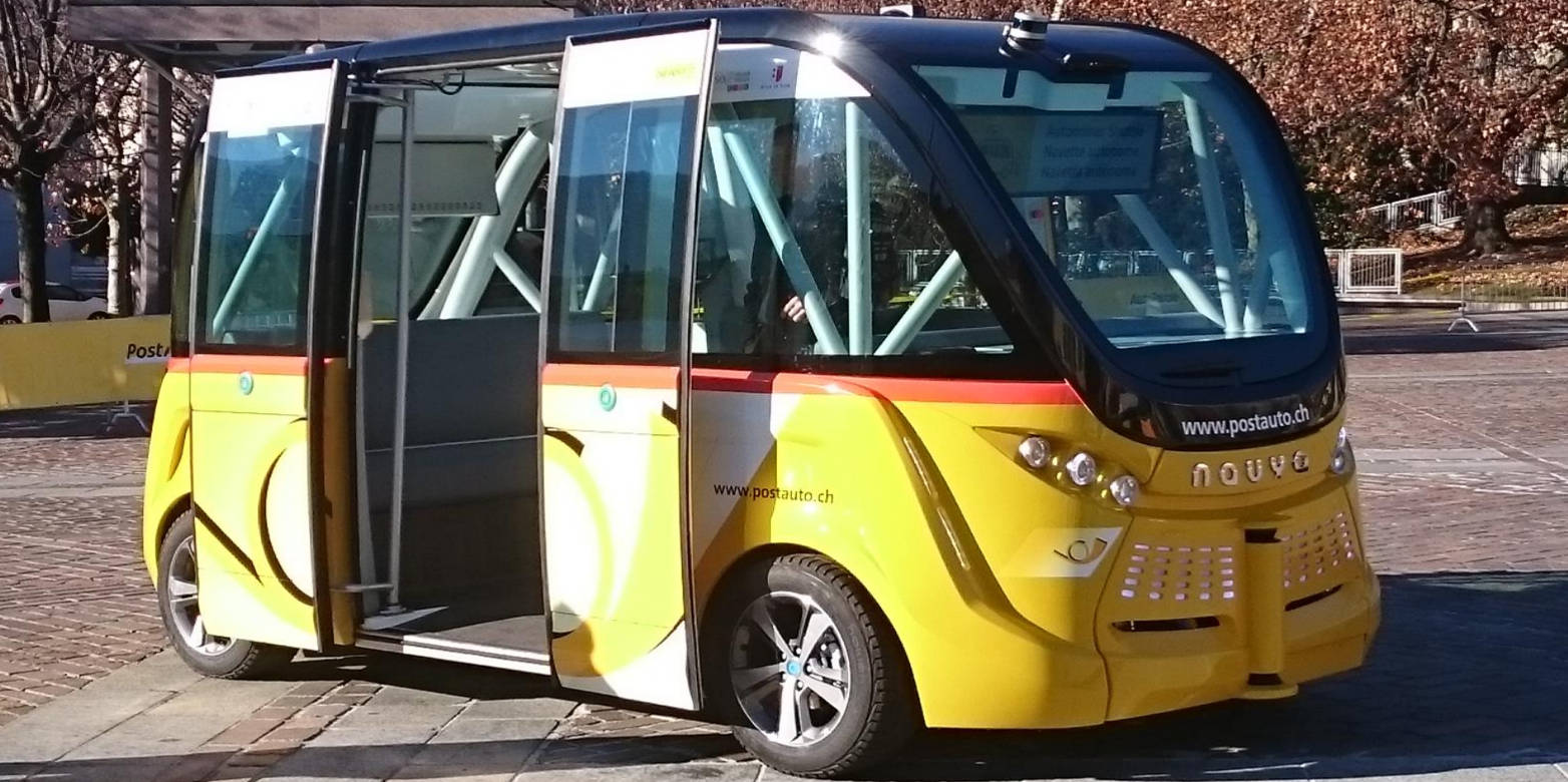 Enlarged view: Autonomous shuttle Navya by Postauto AG (Source: M. Sinner)