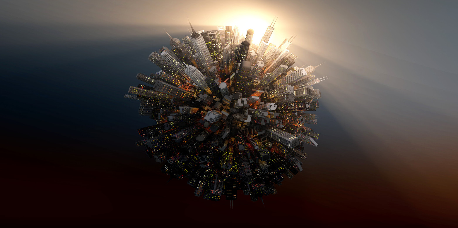 Enlarged view: City planet ( CC BY-NC-ND 3.0 / Hazza42 via DeviantArt)