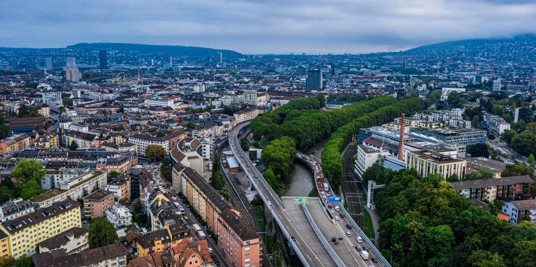 Enlarged view: Traffic congestion in the city of Zurich