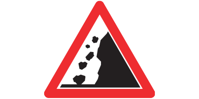 Danger: Rock fall from the right
