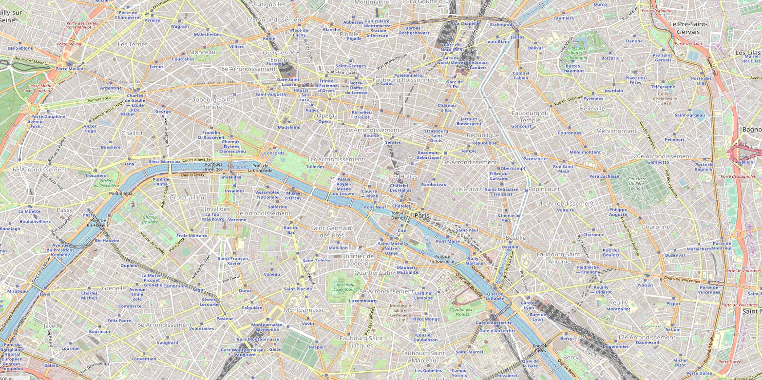 Vergrösserte Ansicht: Paris (CC0 1.0 / openstreetmap.org)