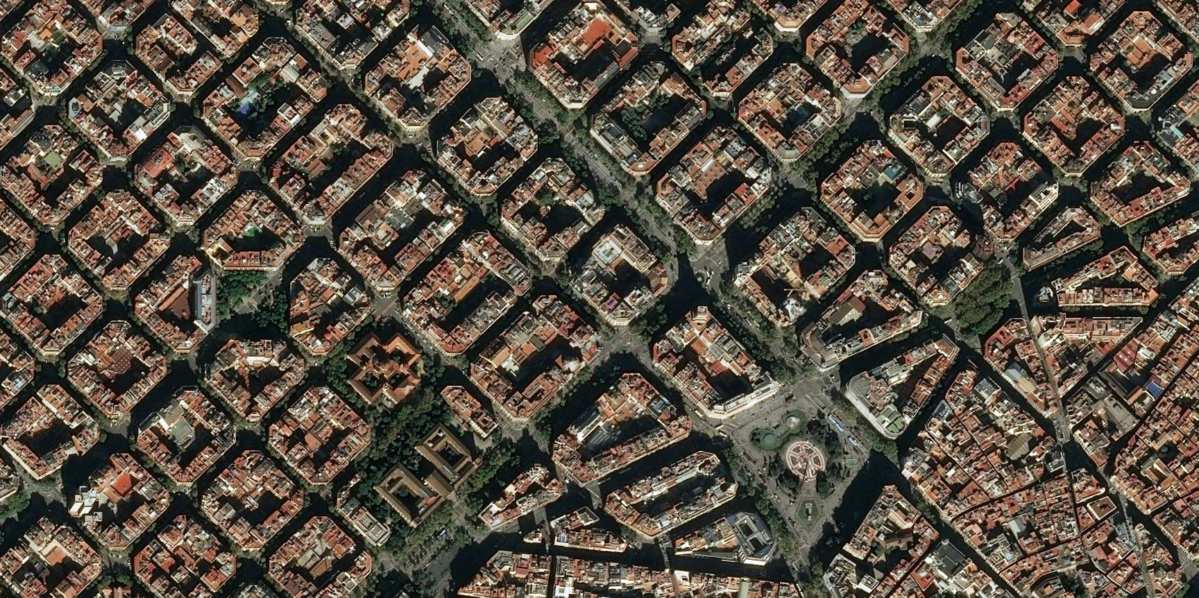 Vergrösserte Ansicht: Häuserblocks in Barcelona ( CC BY-NC-ND 4.0 / o-media / OpenStreetMap / mapy.cz )